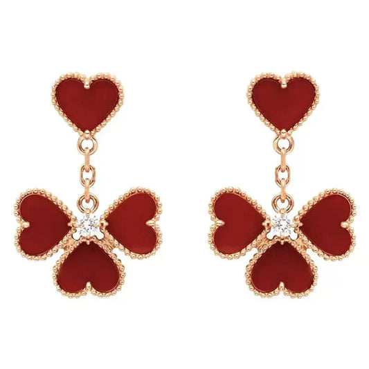 [Crown  Jewelry]SWEET CLOVER CARNELIAN EARRINGS