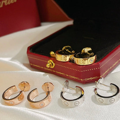 [Crown  Jewelry]LOVE EARRINGS 5.7MM 2 DIAMONDS