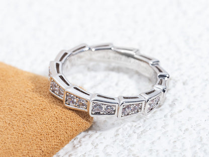 [Crown  Jewelry]SERPENTI RING SILVER DIAMOND PAVED 3MM