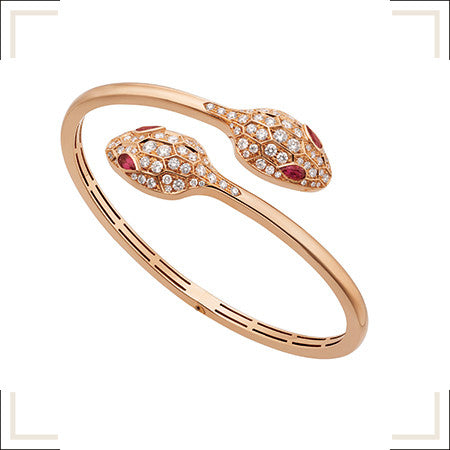 [Crown  Jewelry]SERPENTI BRACELET PINK GOLD DIAMOND DOUBLE SNAKE