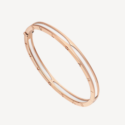 [Crown  Jewelry]ZERO 1 PINK GOLD WITH WHITE CERAMIC BRACELET