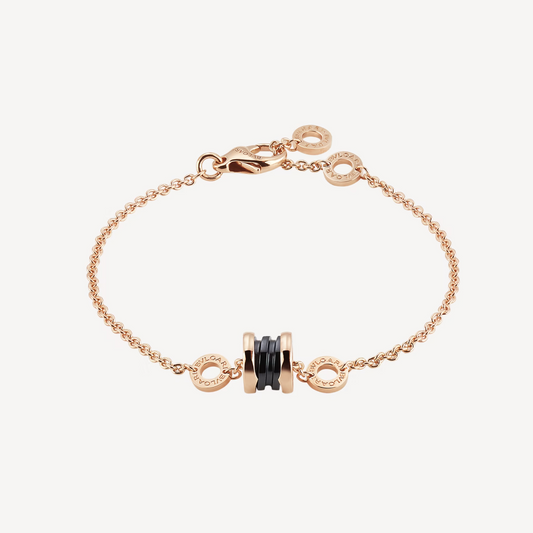 [Crown  Jewelry]ZERO 1 SOFT PINK GOLD AND BLACK CERAMIC BRACELET