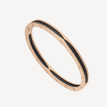 [Crown  Jewelry]ZERO 1 PINK GOLD WITH BLACK CERAMIC BRACELET