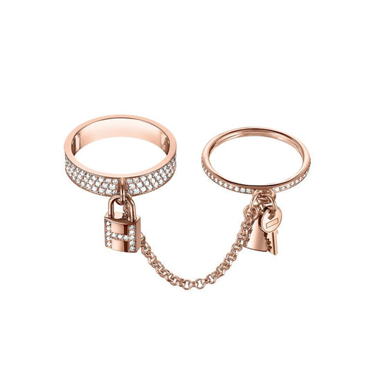 [Crown  Jewelry]HM KELLY CLOCHETTE DOUBLE RING IN  WITH DIAMONDS
