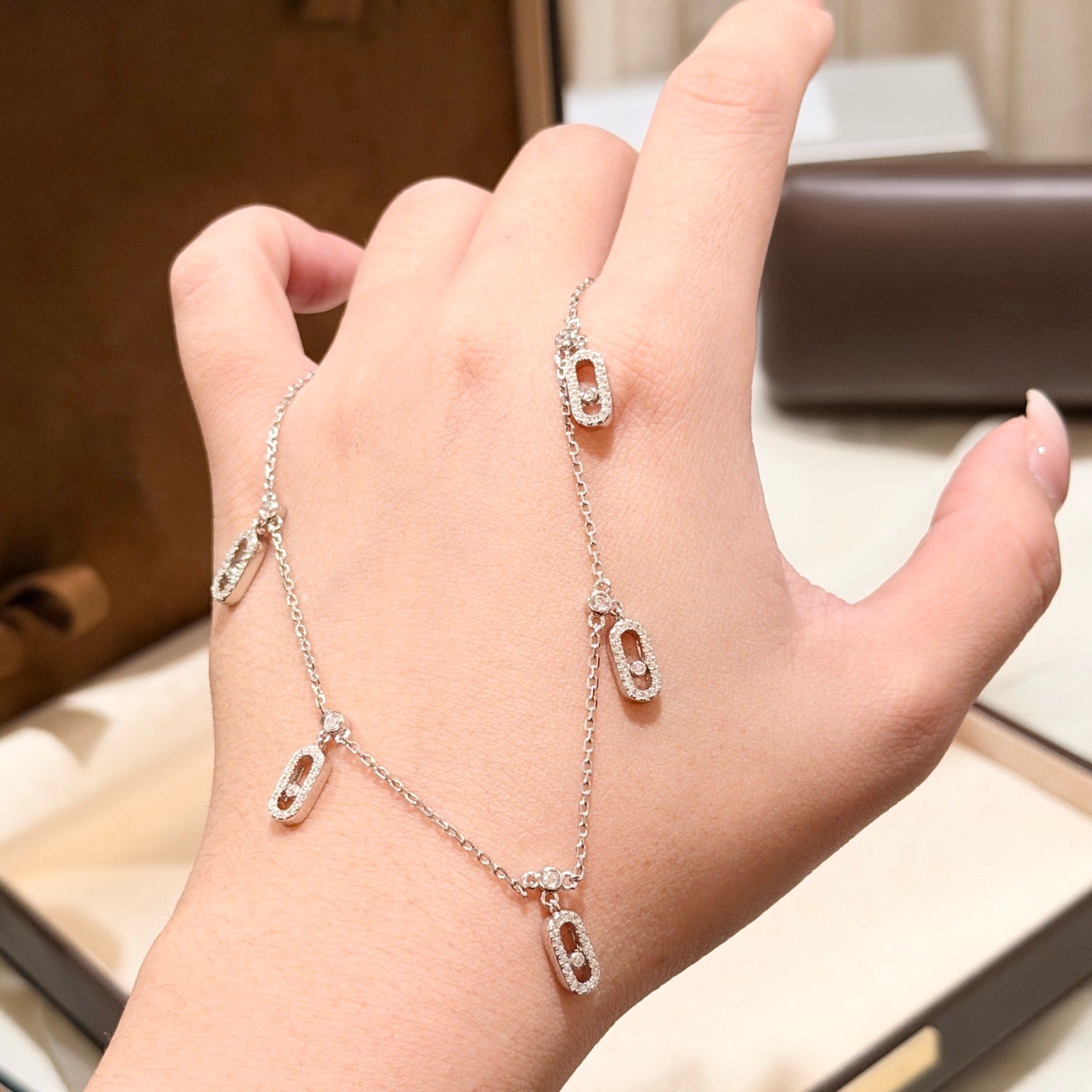 [Crown  Jewelry] MK 5 SLIDING DIAMOND NECKLACE