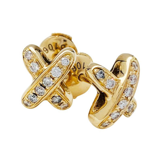 [Crown  Jewelry]JEUX DE GOLD DIAMOND EARRINGS