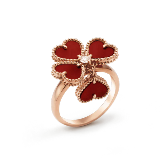 [Crown  Jewelry]SWEET CLOVER CARNELIAN RING