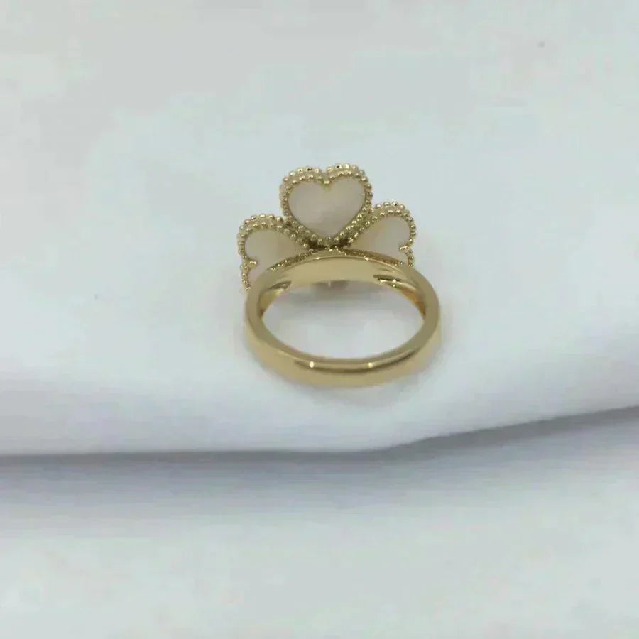 [Crown  Jewelry]SWEET CLOVER WHITE MOP RING