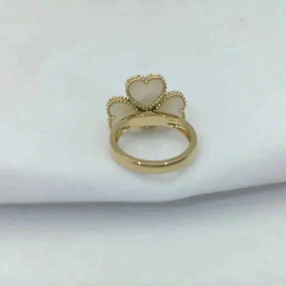 [Crown  Jewelry]SWEET CLOVER WHITE MOP RING